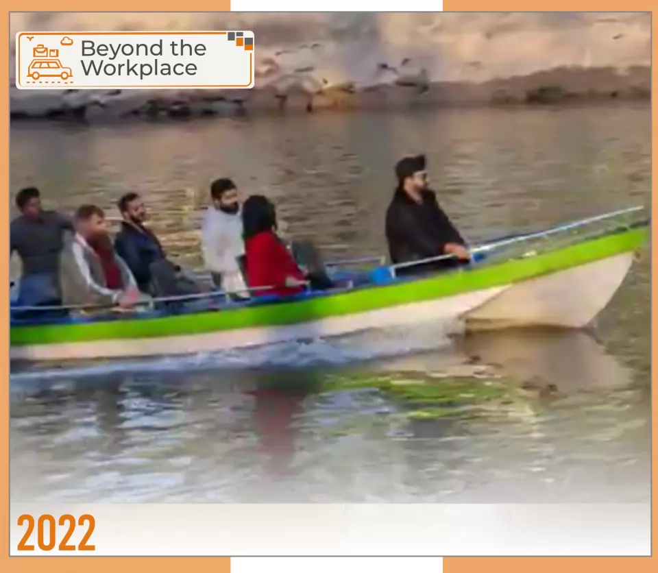 2022 — Beyond the Workplace: team members out on the water.