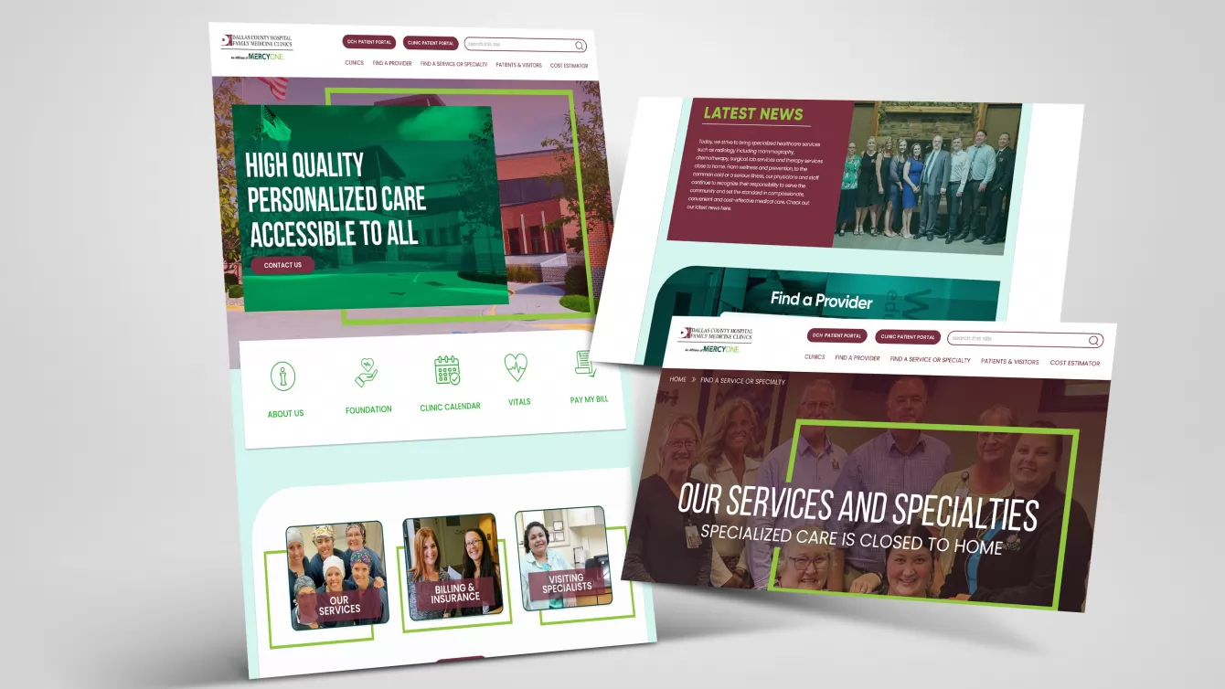 Patient-facing website for a healthcare provider, including provider search